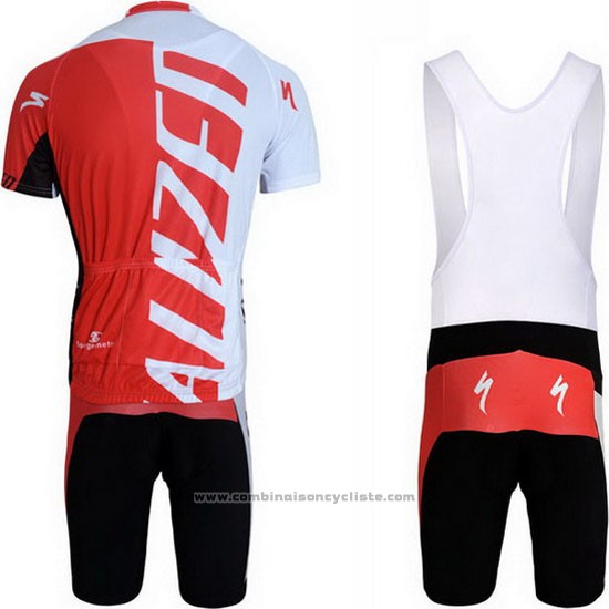 2012 Maillot Cyclisme Specialized Blanc et Rouge Manches Courtes et Cuissard