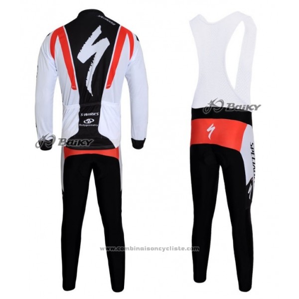 2012 Maillot Cyclisme Specialized Manches Longues Noir et Rouge