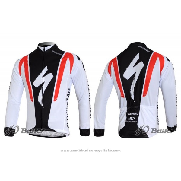 2012 Maillot Cyclisme Specialized Manches Longues Noir et Rouge