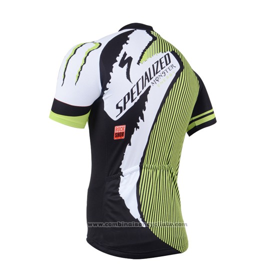 2014 Maillot Cyclisme Specialized Noir et Vert Manches Courtes et Cuissard