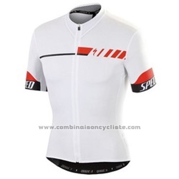 2015 Maillot Cyclisme Specialized Blanc Manches Courtes et Cuissard