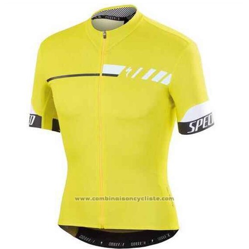 2015 Maillot Cyclisme Specialized Brillant Jaune Manches Courtes et Cuissard