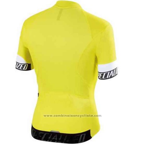 2015 Maillot Cyclisme Specialized Brillant Jaune Manches Courtes et Cuissard