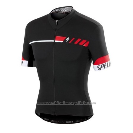 2015 Maillot Cyclisme Specialized Noir Manches Courtes et Cuissard