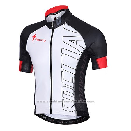 2015 Maillot Cyclisme Specialized Noir et Blanc Manches Courtes et Cuissard