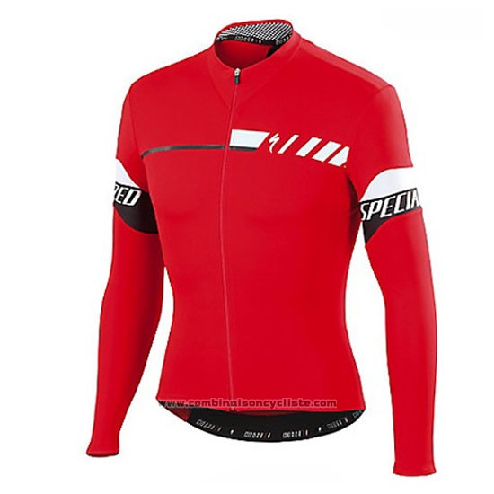 2015 Maillot Cyclisme Specialized Profond Rouge Manches Longues et Cuissard