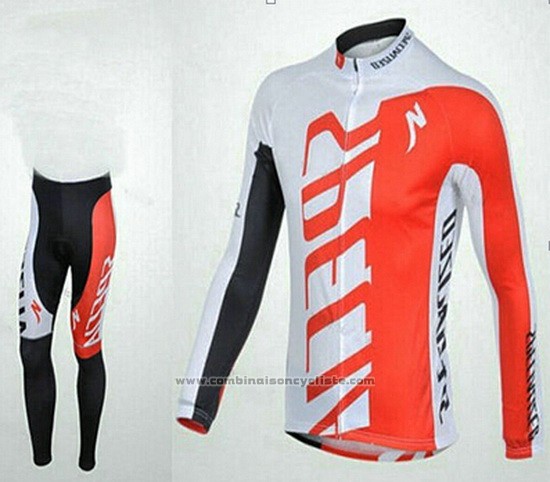 2015 Maillot Cyclisme Specialized Rouge et Blanc Manches Longues et Cuissard