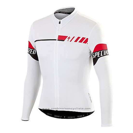2016 Maillot Cyclisme Specialized Blanc Manches Longues et Cuissard