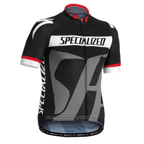 2016 Maillot Cyclisme Specialized Gris Manches Courtes et Cuissard