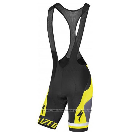 2016 Maillot Cyclisme Specialized Gris et Jaune Manches Courtes et Cuissard