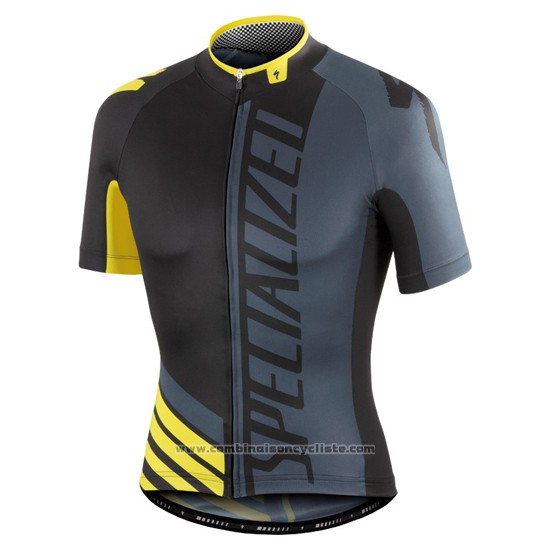 2016 Maillot Cyclisme Specialized Jaune et Gris Manches Courtes et Cuissard