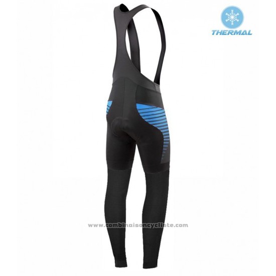 2016 Maillot Cyclisme Specialized Noir et Bleu Manches Longues et Cuissard