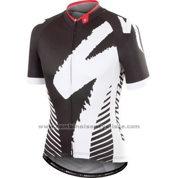 2016 Maillot Cyclisme Specialized Noir et Gris Manches Courtes et Cuissard
