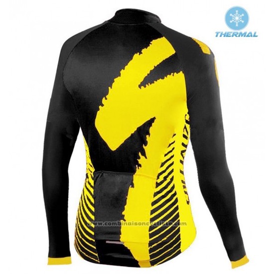 2016 Maillot Cyclisme Specialized Noir et Jaune Manches Longues et Cuissard