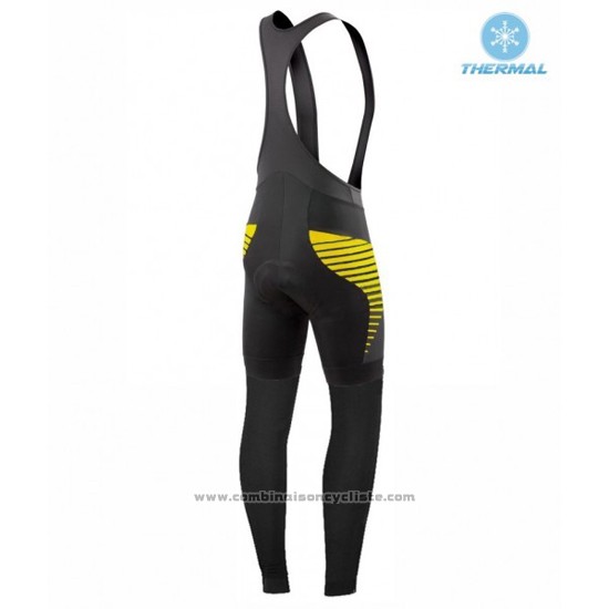 2016 Maillot Cyclisme Specialized Noir et Jaune Manches Longues et Cuissard