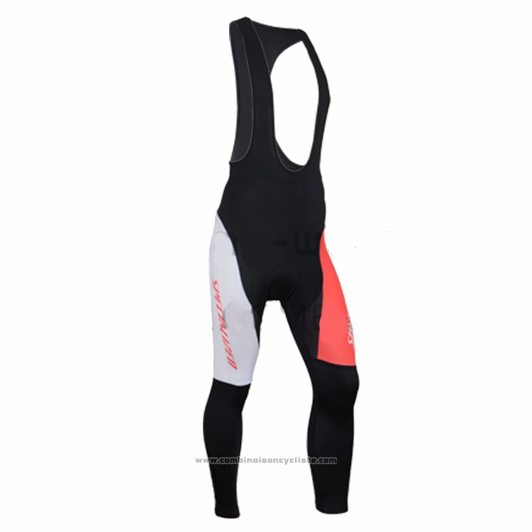 2016 Maillot Cyclisme Specialized Noir et Orange Manches Longues et Cuissard