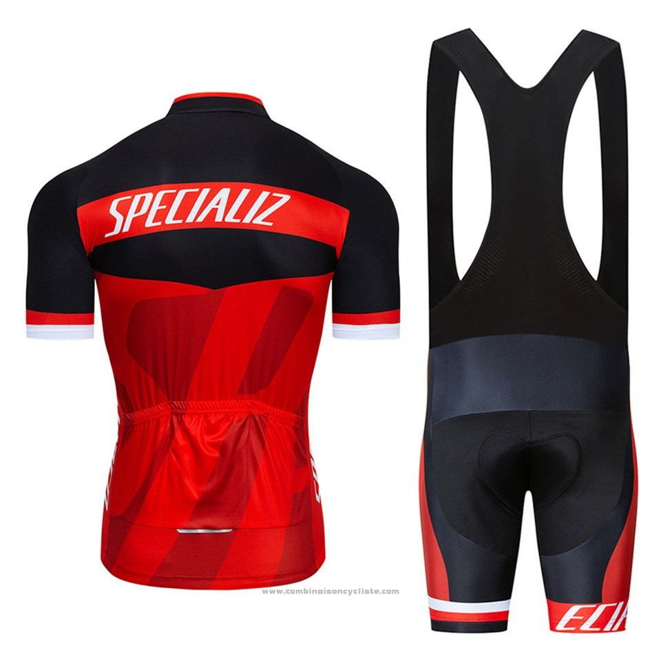 2016 Maillot Cyclisme Specialized Noir et Rouge Manches Courtes et Cuissard