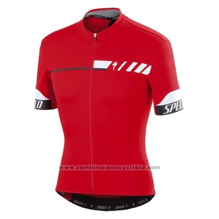 2016 Maillot Cyclisme Specialized Profond Rouge Manches Courtes et Cuissard