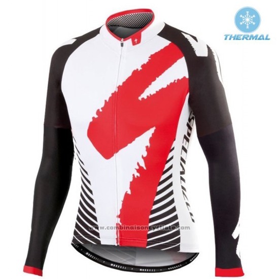 2016 Maillot Cyclisme Specialized Rouge et Blanc Manches Longues et Cuissard