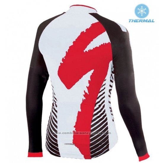 2016 Maillot Cyclisme Specialized Rouge et Blanc Manches Longues et Cuissard