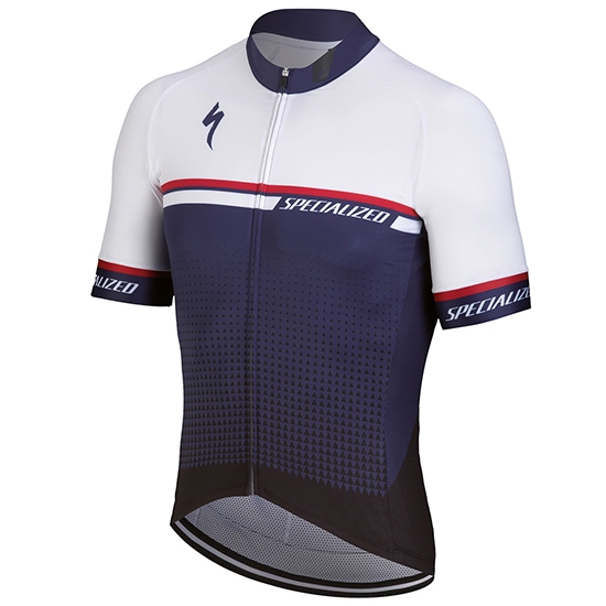 2018 Maillot Cyclisme Specialized Blanc Violet Manches Courtes et Cuissard