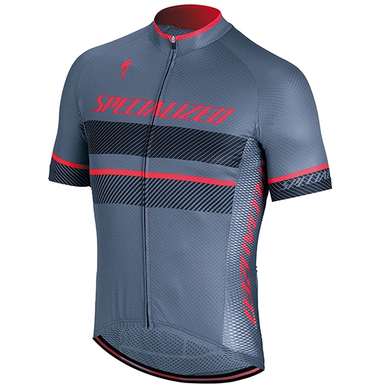 2018 Maillot Cyclisme Specialized Gris Rose Manches Courtes et Cuissard