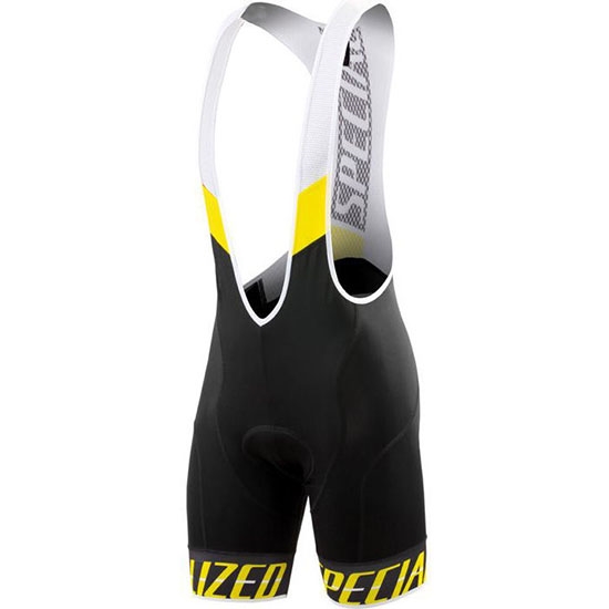 2018 Maillot Cyclisme Specialized Noir Jaune Blanc Manches Courtes et Cuissard