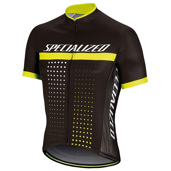 2018 Maillot Cyclisme Specialized Noir Jaune Manches Courtes et Cuissard
