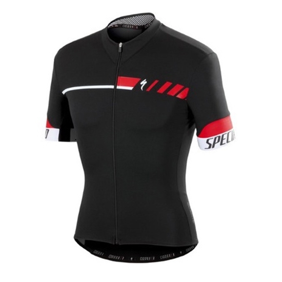 2018 Maillot Cyclisme Specialized Noir Rouge Blanc Manches Courtes et Cuissard