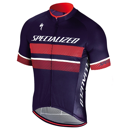 2018 Maillot Cyclisme Specialized Violet Rouge Manches Courtes et Cuissard