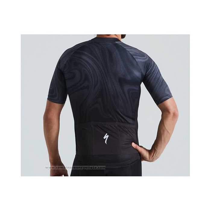 2021 Maillot Cyclisme Specialized Noir Bleu Manches Courtes et Cuissard