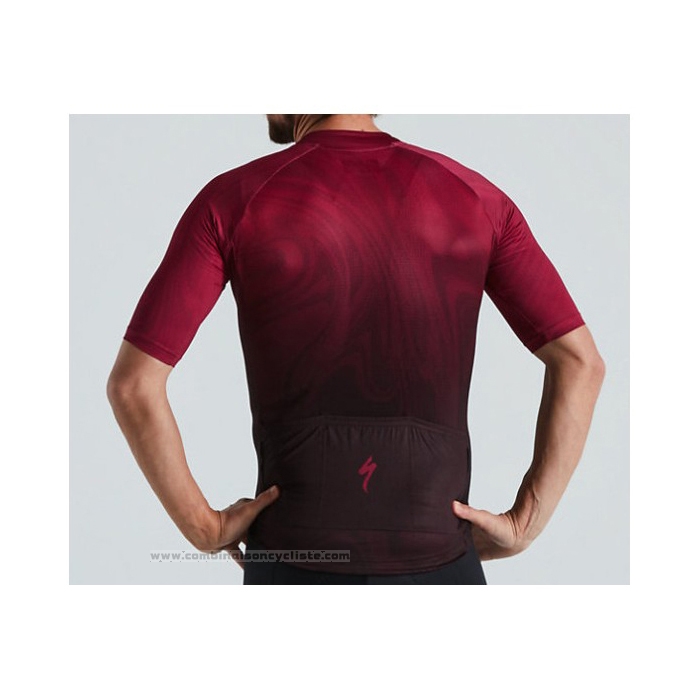 2021 Maillot Cyclisme Specialized Noir Rouge Manches Courtes et Cuissard