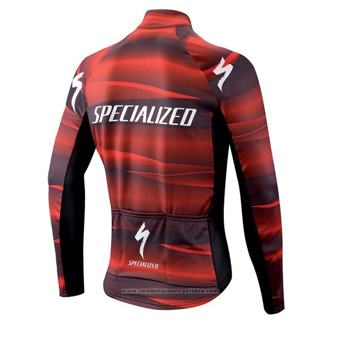 2021 Maillot Cyclisme Specialized Rouge Manches Longues et Cuissard