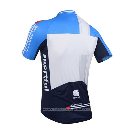 2013 Maillot Cyclisme Sportful Blanc et Azur Manches Courtes et Cuissard