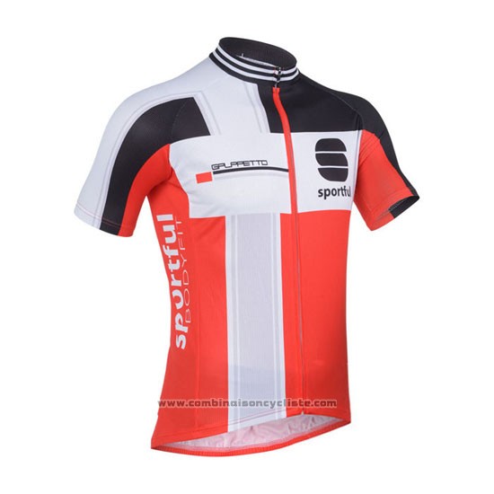 2013 Maillot Cyclisme Sportful Blanc et Rouge Manches Courtes et Cuissard