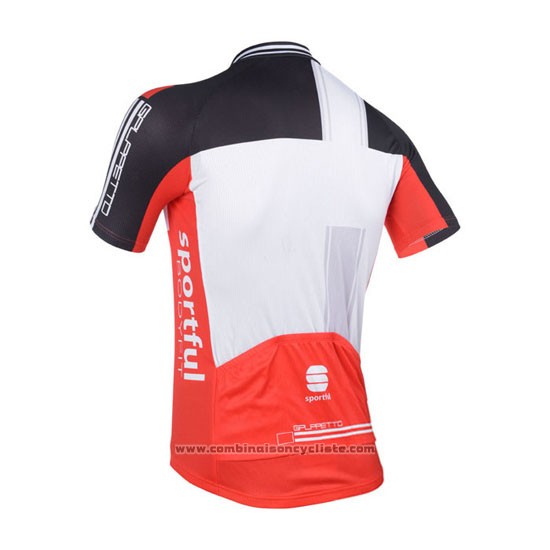2013 Maillot Cyclisme Sportful Blanc et Rouge Manches Courtes et Cuissard