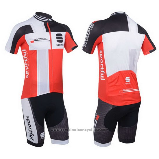 2013 Maillot Cyclisme Sportful Blanc et Rouge Manches Courtes et Cuissard