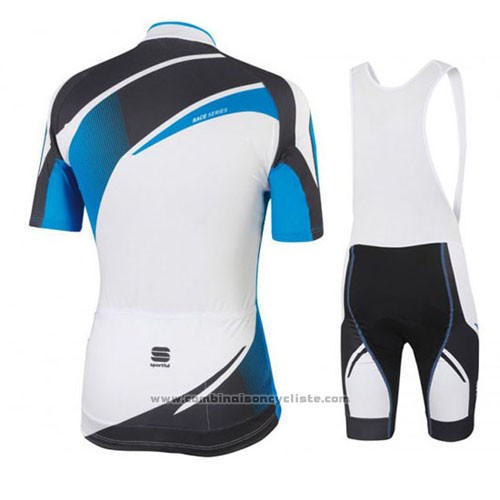 2016 Maillot Cyclisme Sportful Blanc et Bleu Manches Courtes et Cuissard