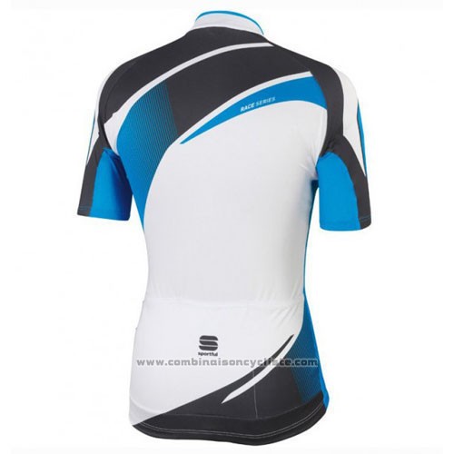 2016 Maillot Cyclisme Sportful Blanc et Bleu Manches Courtes et Cuissard