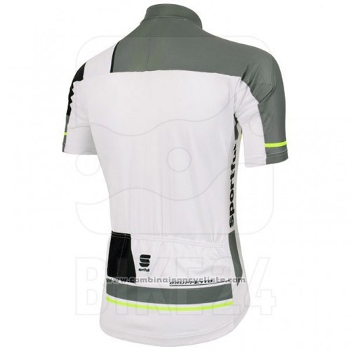 2016 Maillot Cyclisme Sportful Blanc et Gris Manches Courtes et Cuissard