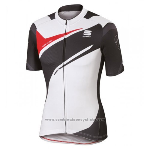 2016 Maillot Cyclisme Sportful Blanc et Noir Manches Courtes et Cuissard