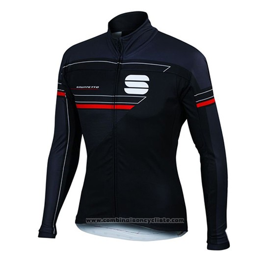 2016 Maillot Cyclisme Sportful Bleu et Noir Manches Longues et Cuissard