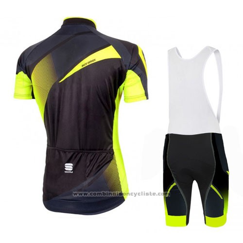2016 Maillot Cyclisme Sportful Jaune et Noir Manches Courtes et Cuissard