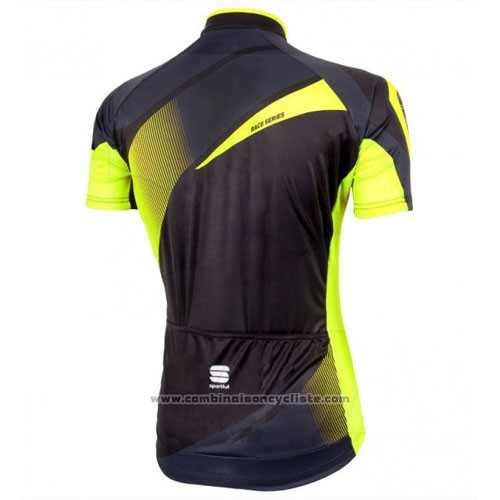 2016 Maillot Cyclisme Sportful Jaune et Noir Manches Courtes et Cuissard
