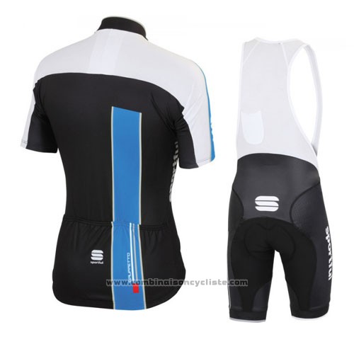 2016 Maillot Cyclisme Sportful Noir Bleu Manches Courtes et Cuissard