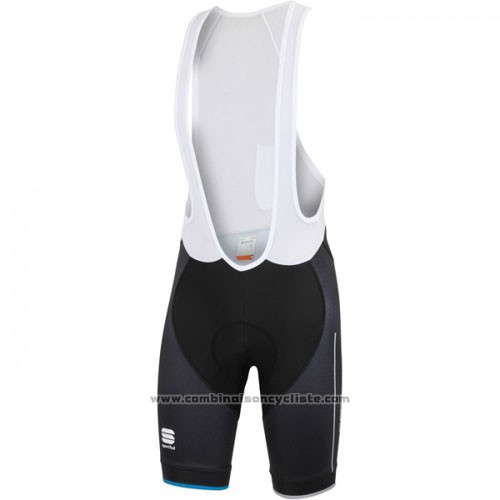 2016 Maillot Cyclisme Sportful Noir Bleu Manches Courtes et Cuissard