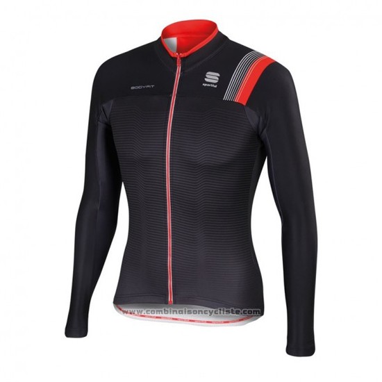 2016 Maillot Cyclisme Sportful Noir Manches Longues et Cuissard