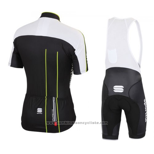 2016 Maillot Cyclisme Sportful Noir Vert Manches Courtes et Cuissard