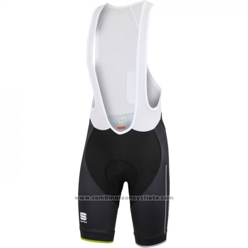 2016 Maillot Cyclisme Sportful Noir Vert Manches Courtes et Cuissard