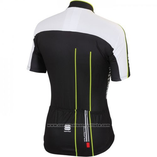 2016 Maillot Cyclisme Sportful Noir Vert Manches Courtes et Cuissard